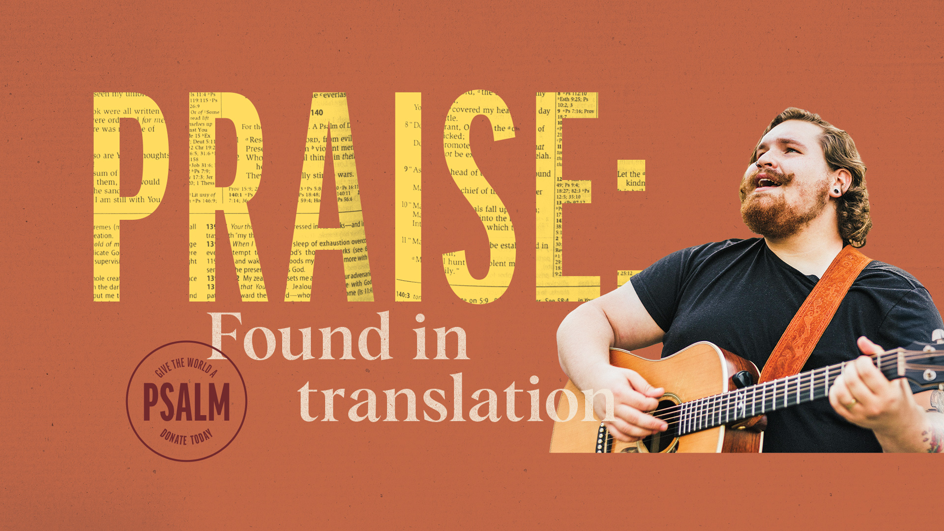 portrait of man with Praise: Found in translation title
